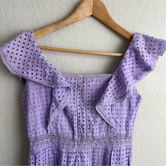 Alice + Olivia Dress Remada Eyelet Lavender Mini - Picture 11 of 14